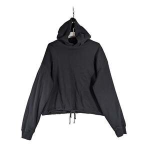 STAMPD Black Cropped Pullover Hoodie Drawstring Hem Men’s Size L USED